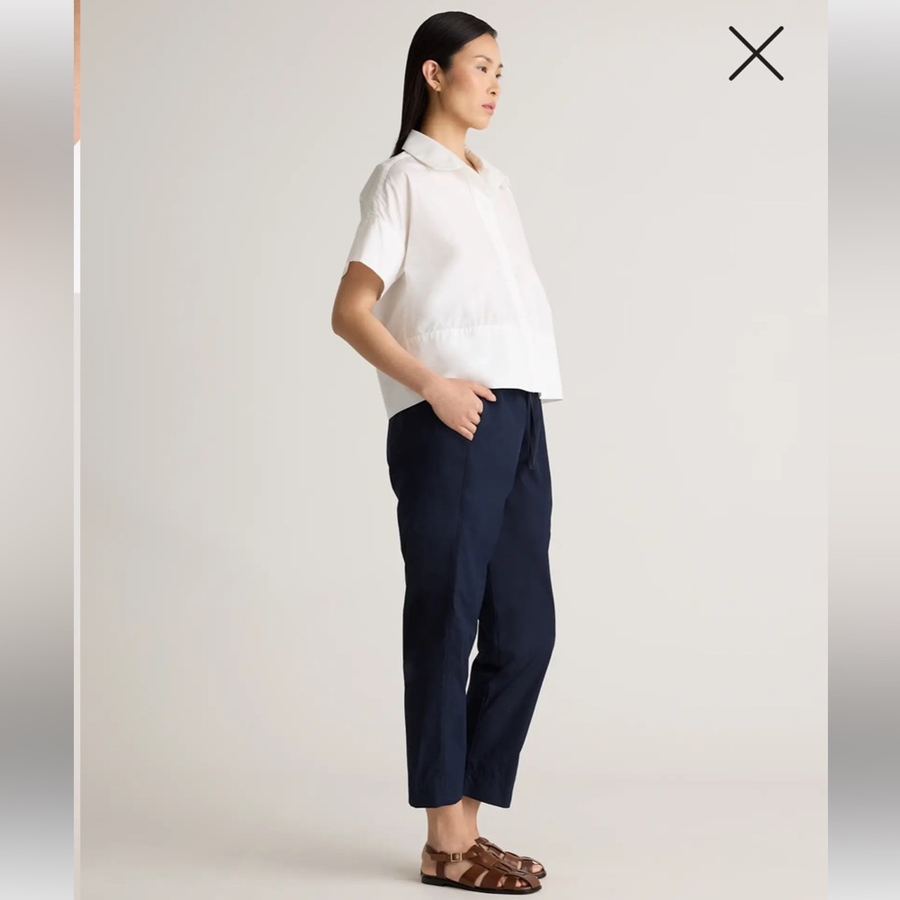 Quince Navy Ankle Pants